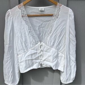WILFRED WHITE BUTTON UP BLOUSE